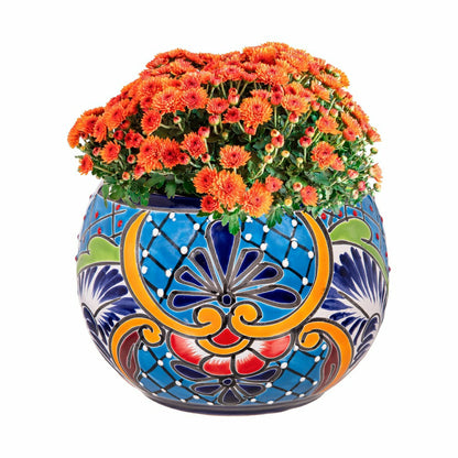 Set of 2 Mexican Talavera Baul Planters | Plow & Hearth