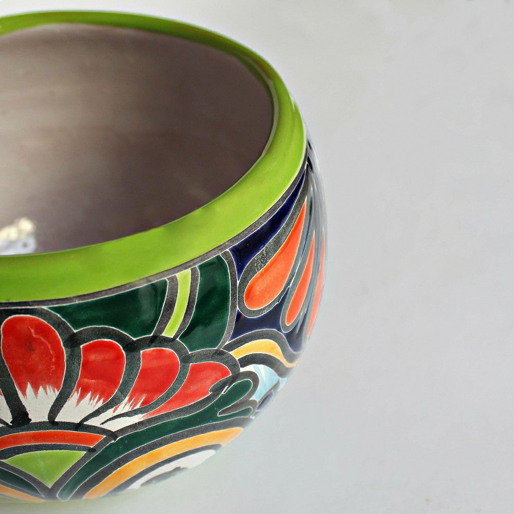 Green Talavera Baul Planter, Medium | Plow & Hearth