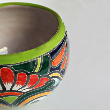 Green Talavera Baul Planter, Medium | Plow & Hearth