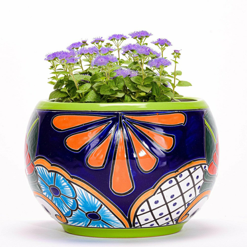 Green Talavera Baul Planter, Medium | Plow & Hearth