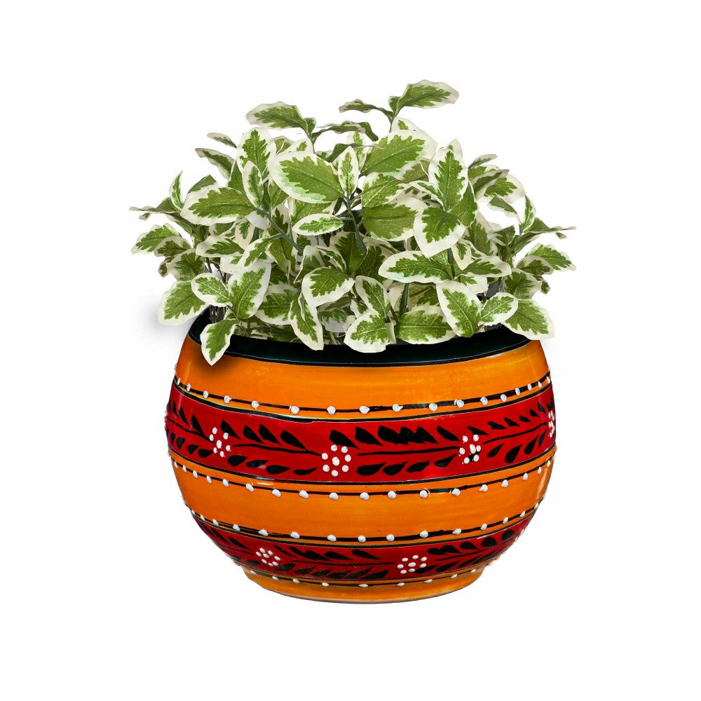 Medium Orange Authentic Talavera Baul Planter | Plow & Hearth