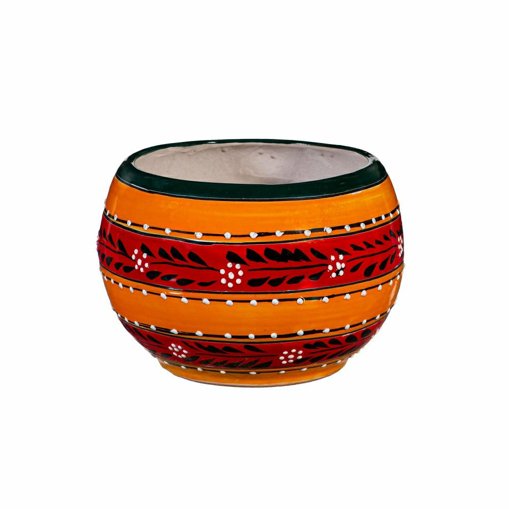 Medium Orange Authentic Talavera Baul Planter | Plow & Hearth