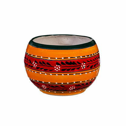 Medium Orange Authentic Talavera Baul Planter | Plow & Hearth