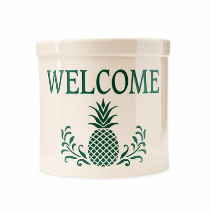 Pineapple Welcome Stoneware Crock | Plow & Hearth