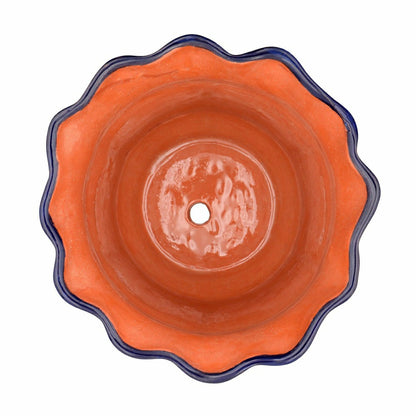 Medium Ripple Rim Talavera Flower Pot | Plow & Hearth