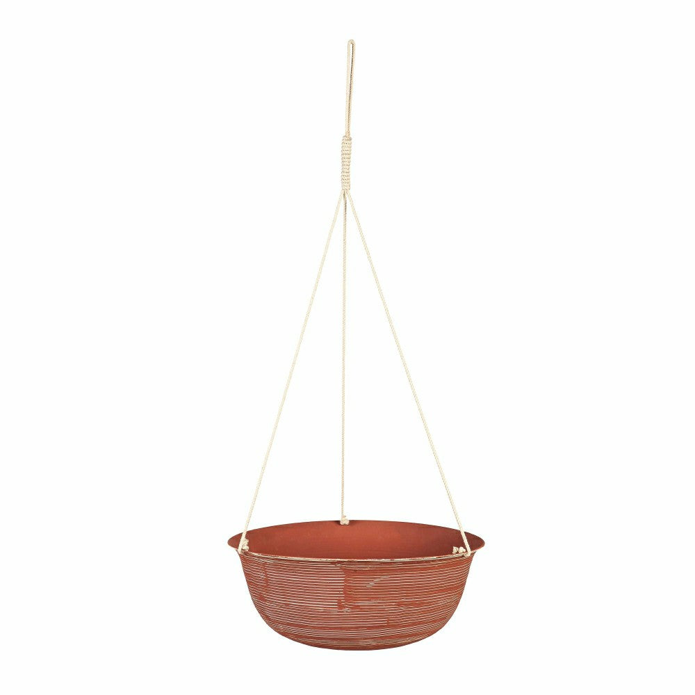 Indoor/Outdoor Metal Hanging Planters with Terra Cotta Finish, Set of  | Plow & Hearth