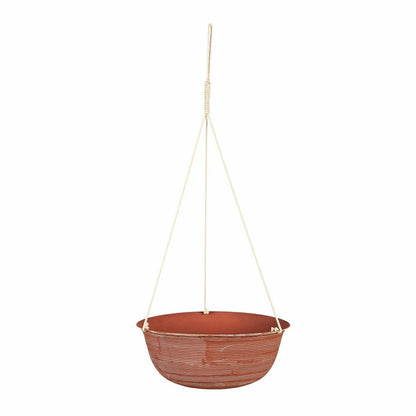 Indoor/Outdoor Metal Hanging Planters with Terra Cotta Finish, Set of  | Plow & Hearth