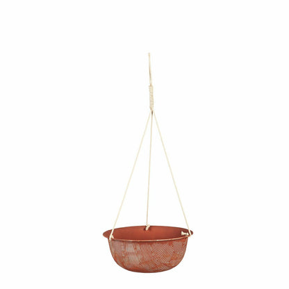Indoor/Outdoor Metal Hanging Planters with Terra Cotta Finish, Set of  | Plow & Hearth