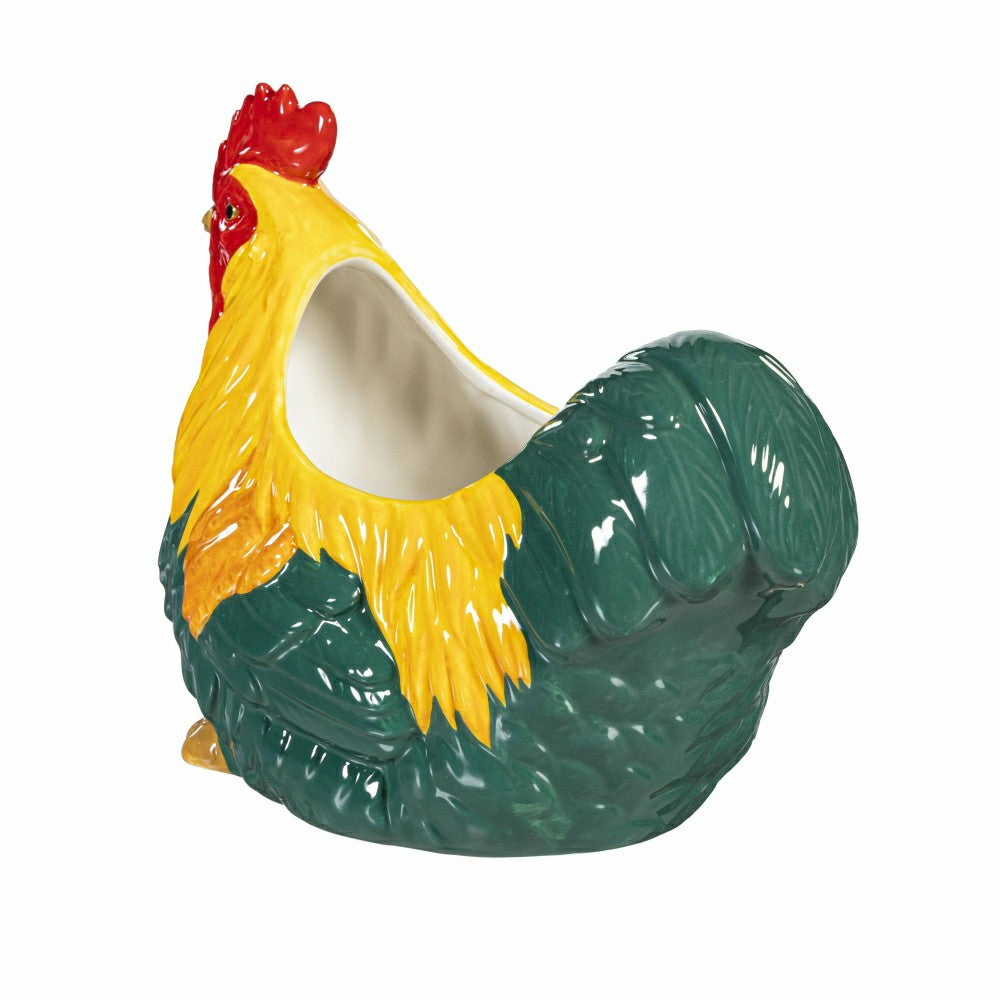 Petal & Plow Planter, Ceramic, Colorful Rooster | Plow & Hearth