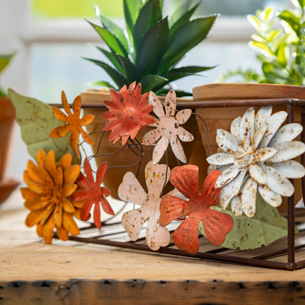 What She Shed Planters, Metal Stand with Terracotta Planters, Floral D | Plow & Hearth