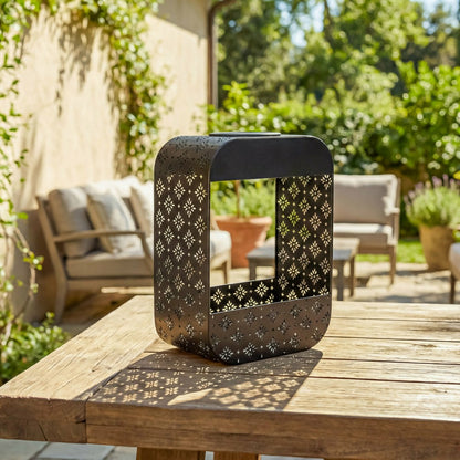 Solar Floral Planter, Black | Plow & Hearth