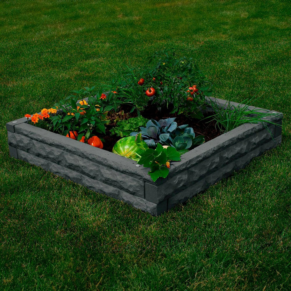 Faux stone raised bed - self watering 4 x 4 | Plow & Hearth