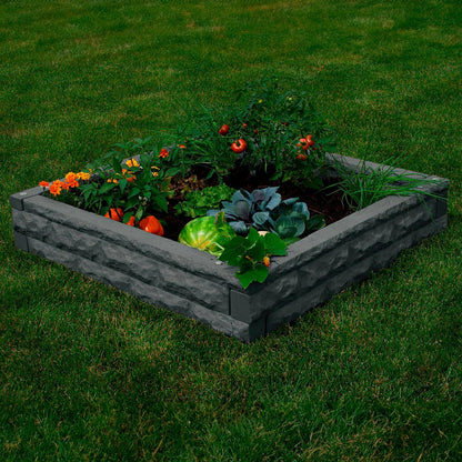 Faux stone raised bed - self watering 4 x 4 | Plow & Hearth