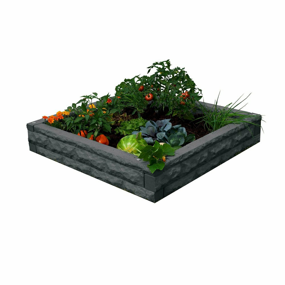 Faux stone raised bed - self watering 4 x 4 | Plow & Hearth