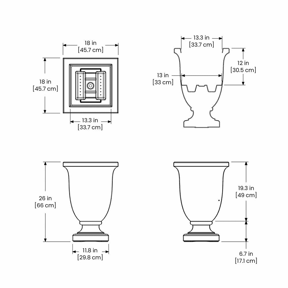 St. Augustine Self-Watering Tall Planter | Plow & Hearth