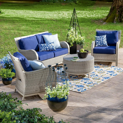 Indoor/Outdoor Two-Tone Round Planters, Set of 3 | Plow & Hearth