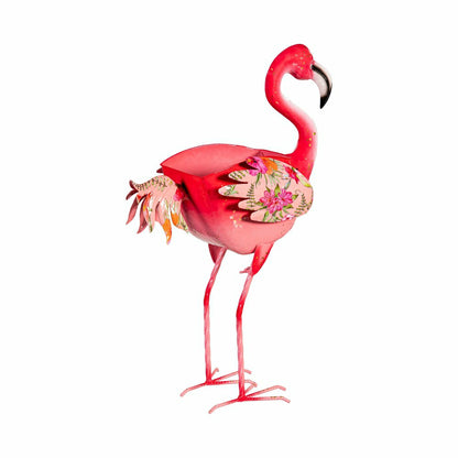 Palm Beach Planter, Metal Floral Flamingo | Plow & Hearth