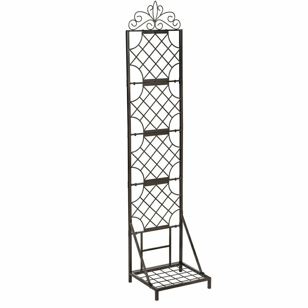 Grid Metal Lattice Trellis with Planter Stand | Plow & Hearth
