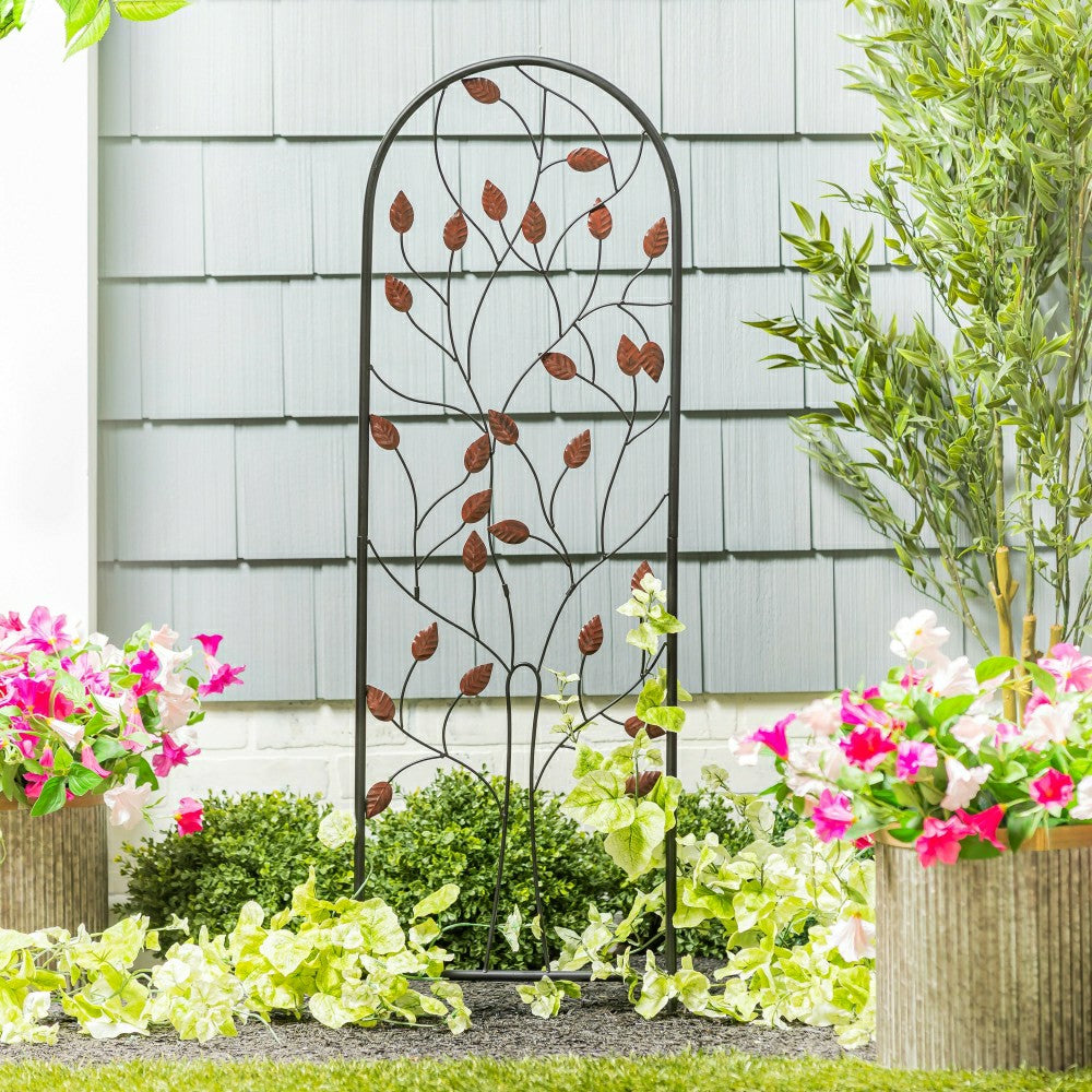 Metal Trellis with Leaves | Plow & Hearth