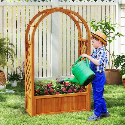 Raised Garden Bed with Lattice Trellis | Plow & Hearth