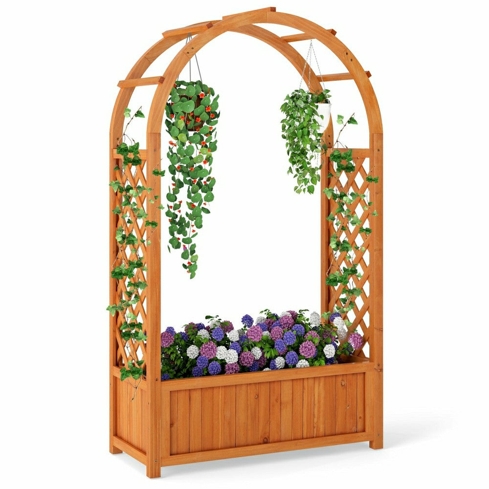 Raised Garden Bed with Lattice Trellis | Plow & Hearth
