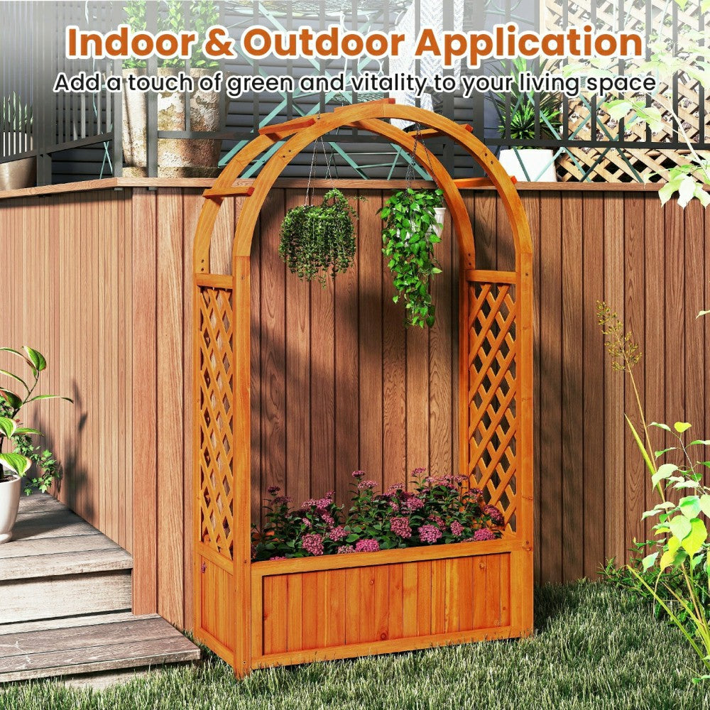 Raised Garden Bed with Lattice Trellis | Plow & Hearth