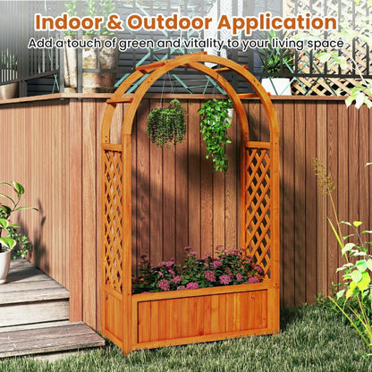 Raised Garden Bed with Lattice Trellis | Plow & Hearth