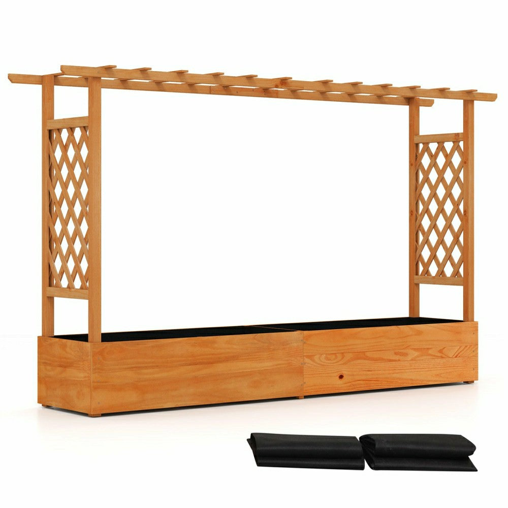 Raised Garden Bed Planter Box with Lattice Trellis | Plow & Hearth