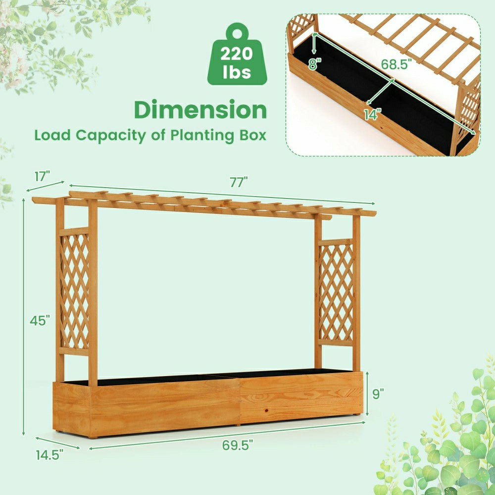 Raised Garden Bed Planter Box with Lattice Trellis | Plow & Hearth