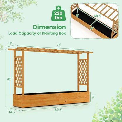 Raised Garden Bed Planter Box with Lattice Trellis | Plow & Hearth
