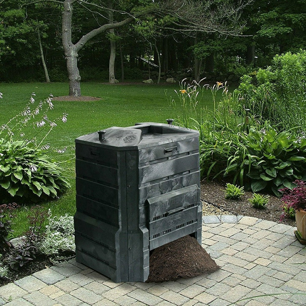 Black Plastic Compost Bin Composter - 94 Gallon | Plow & Hearth