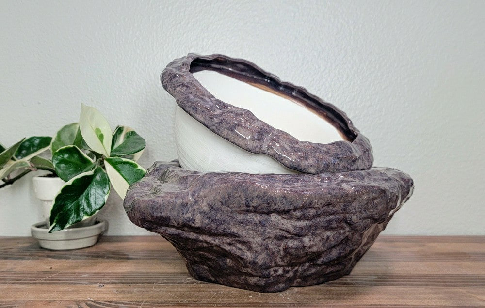 Large Natural Stone Self Watering / African Violet Pot | Plow & Hearth