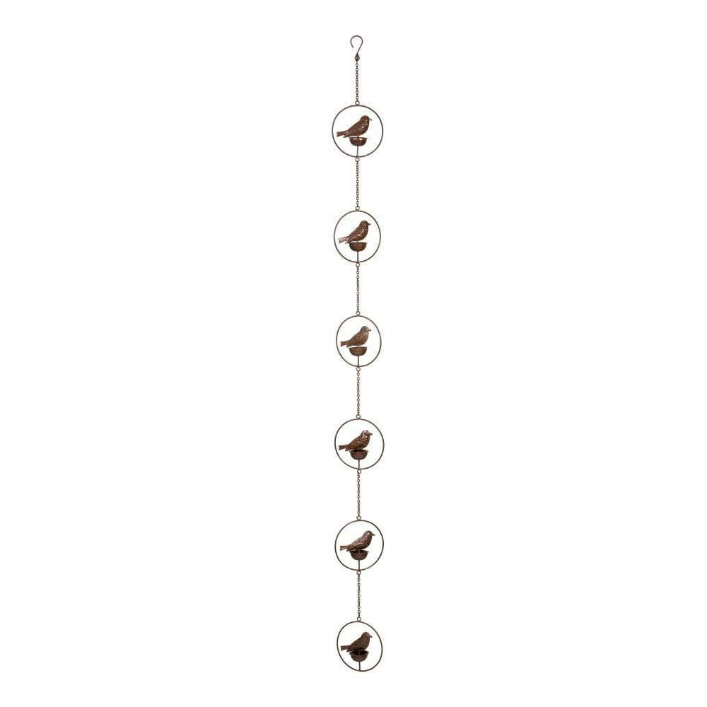 Cottage Garden Rain Chain, Metal, Bronze Bird, 72" | Plow & Hearth