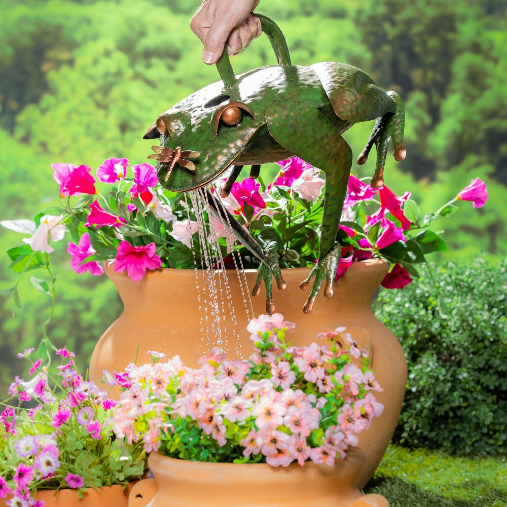 Metal Frog Watering Can | Plow & Hearth