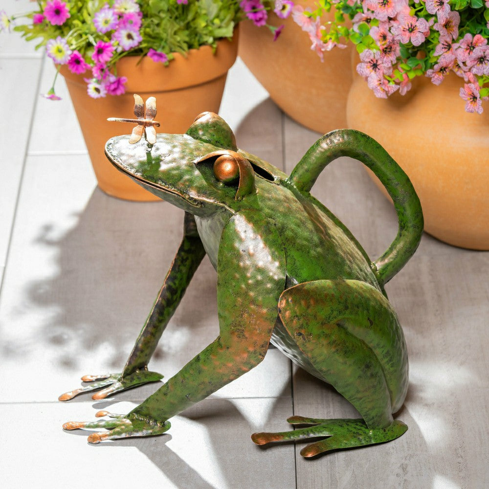 Metal Frog Watering Can | Plow & Hearth