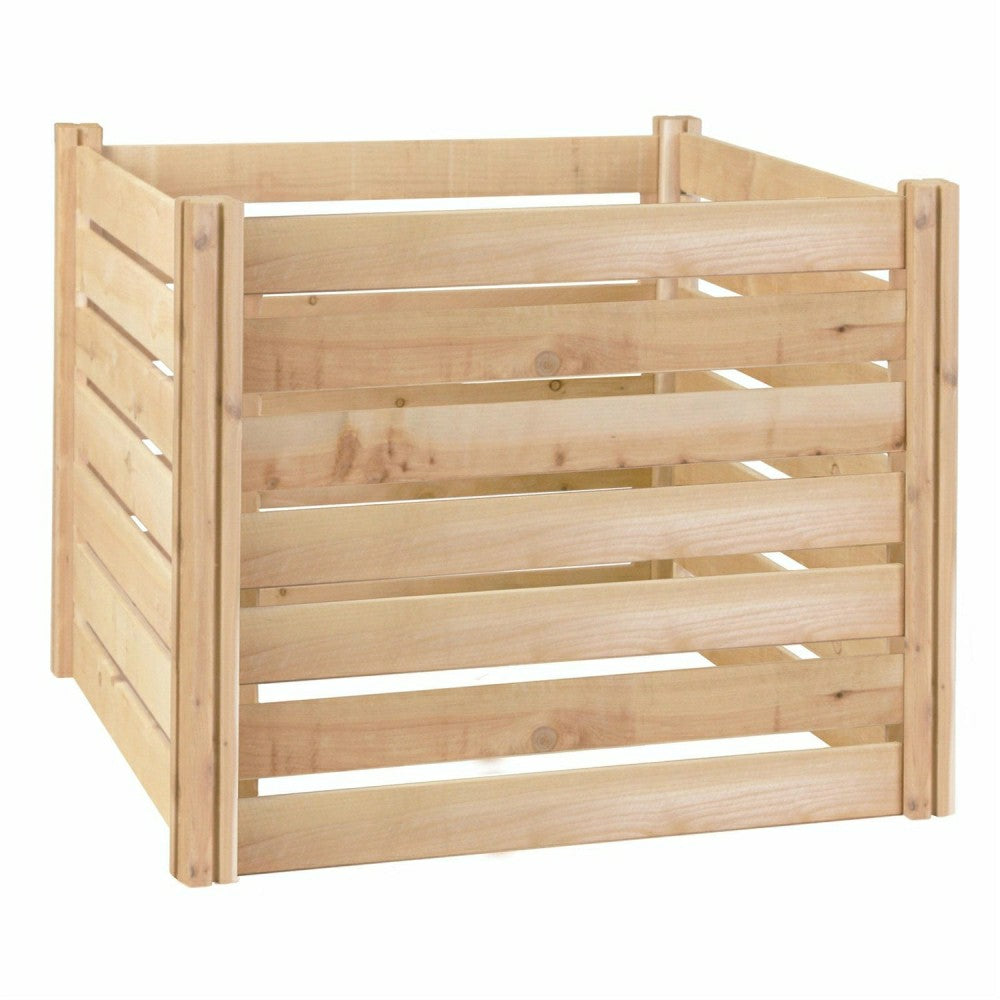 Outdoor 174-Gallon Wooden Compost Bin made from Eco-Friendly Cedar Woo | Plow & Hearth