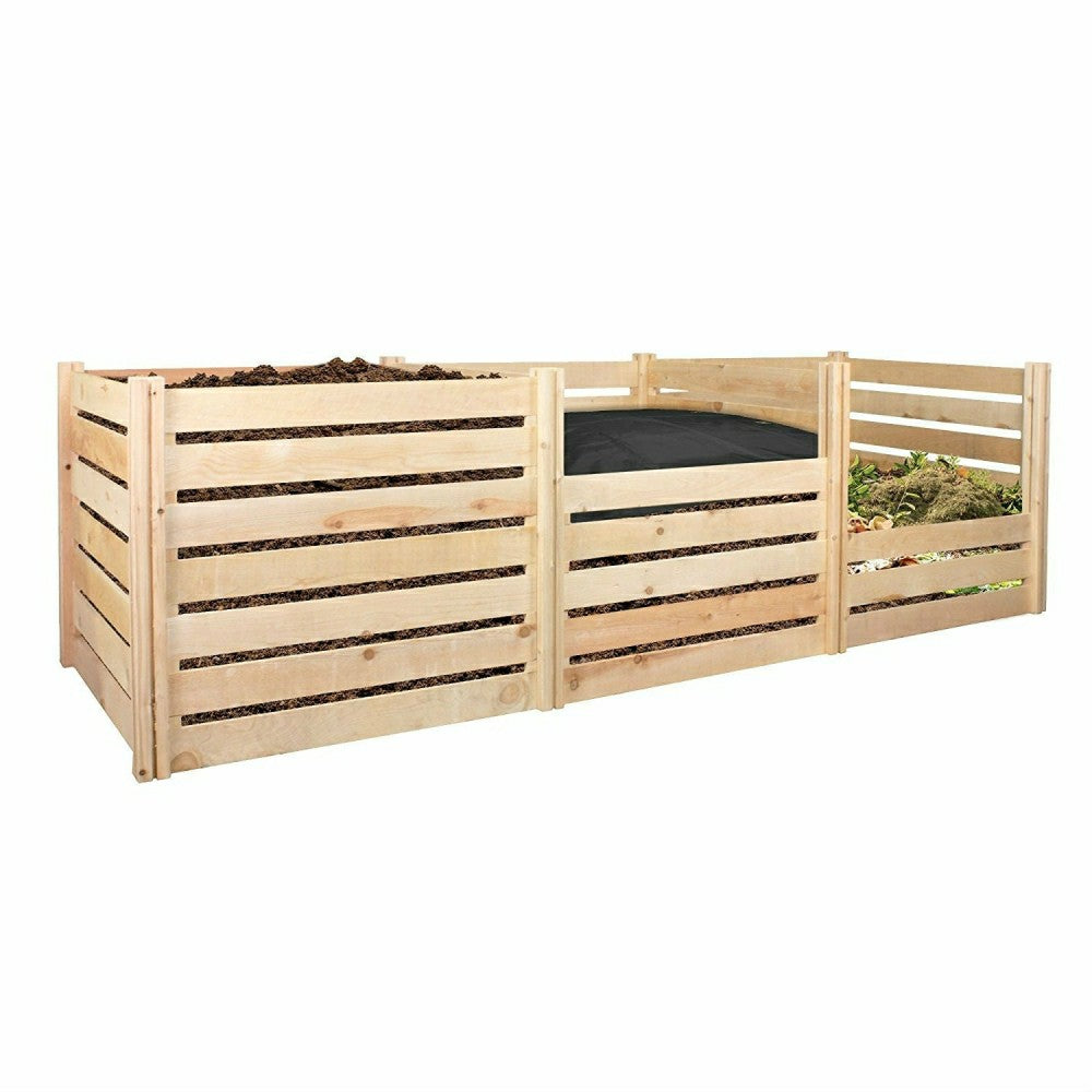 Outdoor 174-Gallon Wooden Compost Bin made from Eco-Friendly Cedar Woo | Plow & Hearth