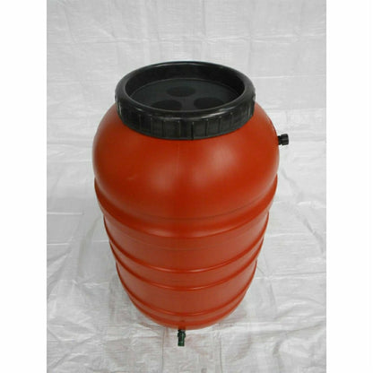 Terra Cotta Red HDPE Plastic 55-Gallon Rain Barrel with Spigot | Plow & Hearth