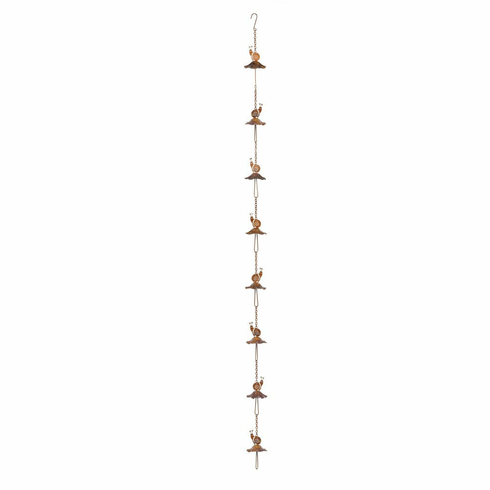 Cottage Garden Rain Chain, Metal Snail & Mushroom, 72" | Plow & Hearth