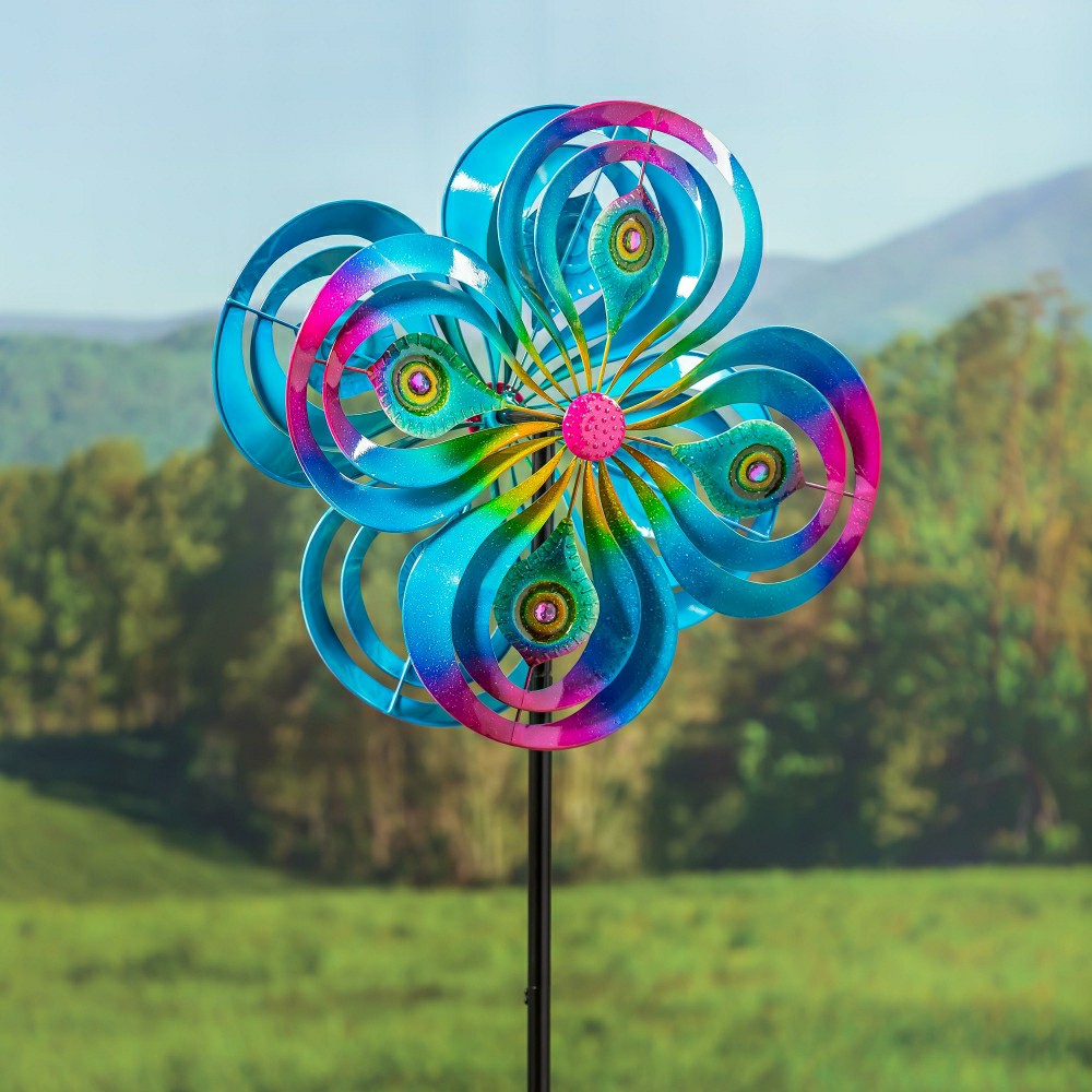 Peacock Swirls Wind Spinner | Plow & Hearth