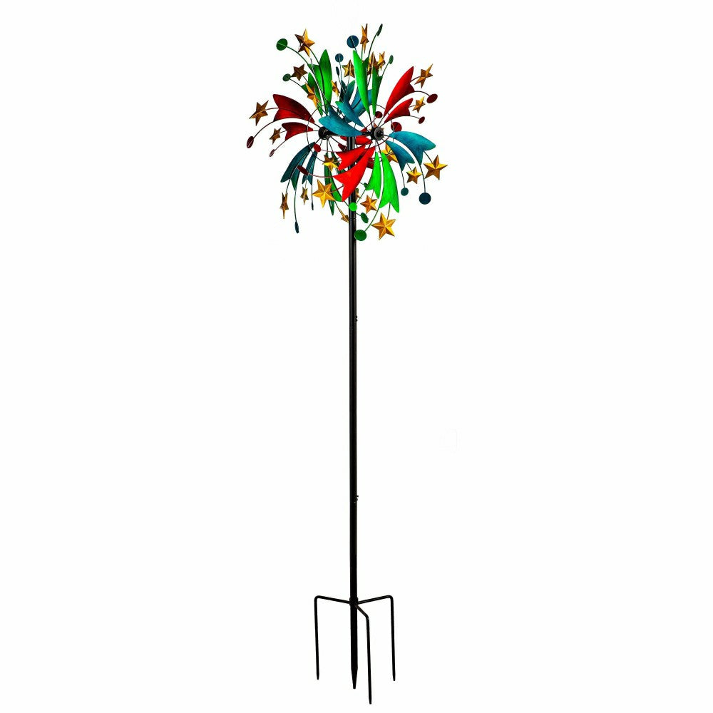 Multi-Colored Celestial Metal Wind Spinner, 75"H | Plow & Hearth