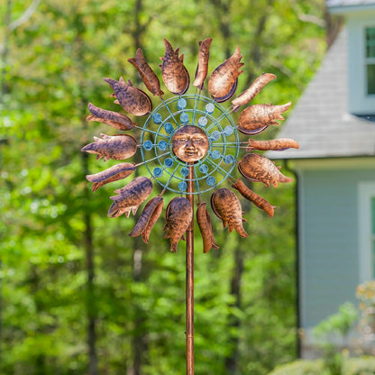 Copper Sun Metal Wind Spinner, 75"H | Plow & Hearth