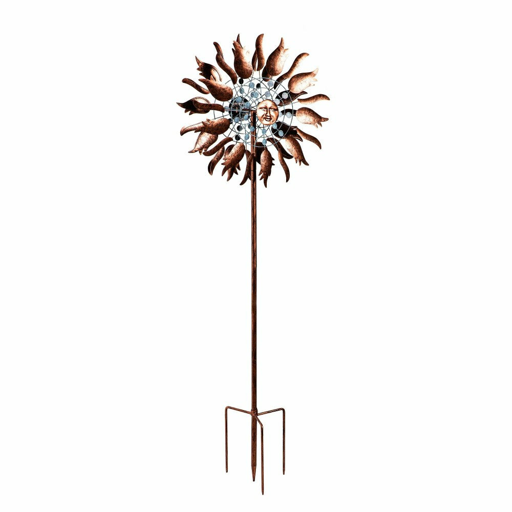 Copper Sun Metal Wind Spinner, 75"H | Plow & Hearth