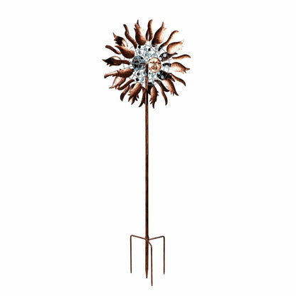 Copper Sun Metal Wind Spinner, 75"H | Plow & Hearth