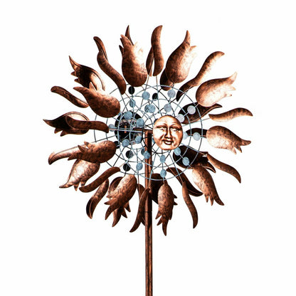 Copper Sun Metal Wind Spinner, 75"H | Plow & Hearth