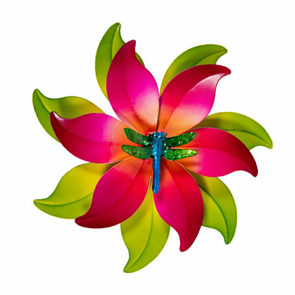 Metal Radiant Petals DragonFly Wind Spinner 13"D | Plow & Hearth