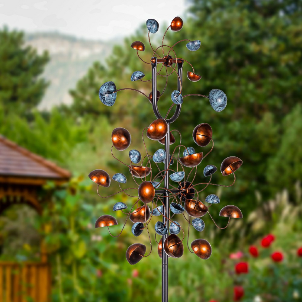Butterfly and Leaves Dual Spinner 86"H | Plow & Hearth