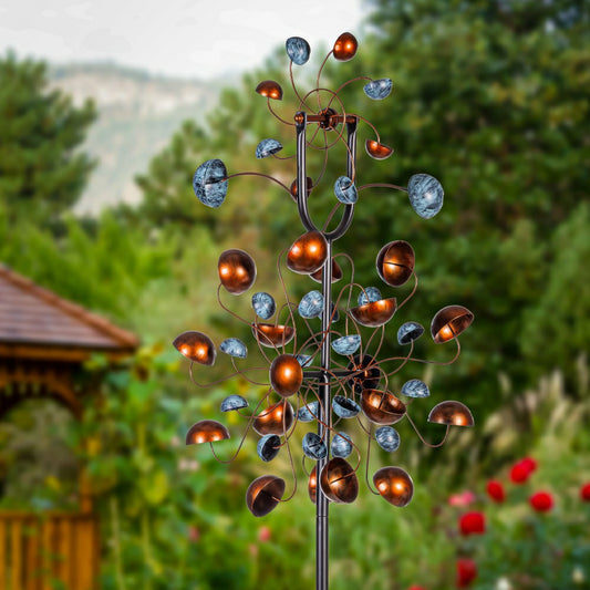 Butterfly and Leaves Dual Spinner 86"H | Plow & Hearth