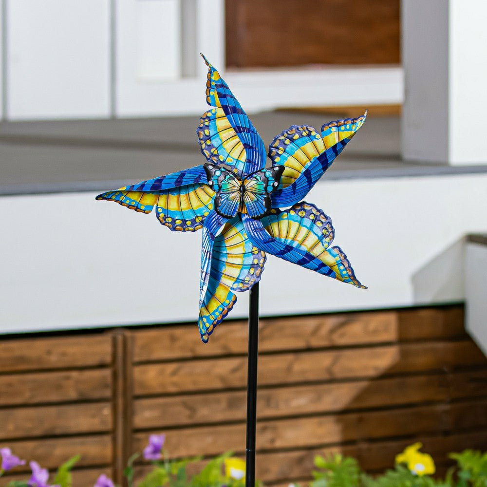 Swallowtail Butterfly Metal Wind Spinner 48"H | Plow & Hearth