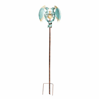 56" Antique Blue Dual Dragon Metal Yard Spinner | Plow & Hearth